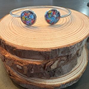 Hand Crafted Stained Glass Design Bracelet